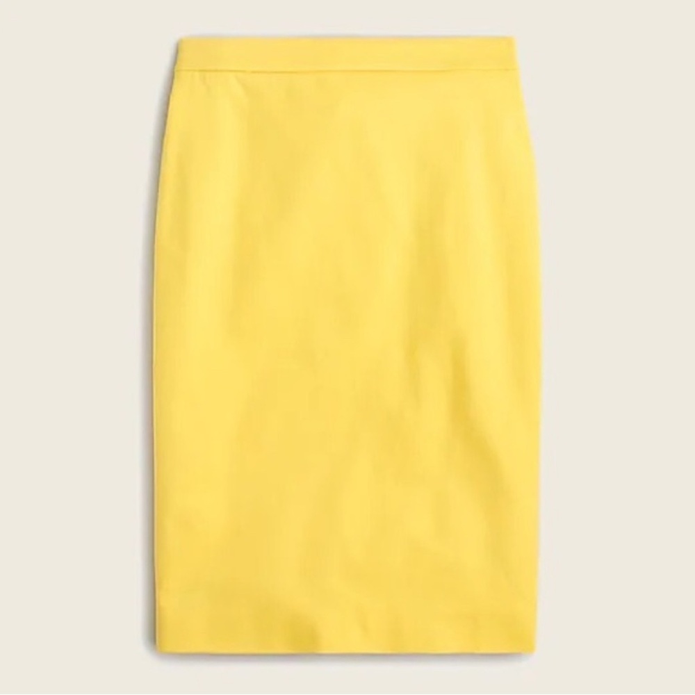 J. Crew No. 2 Sunny Yellow Pencil Skirt in Bi-stretch cotton blend